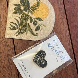 Heart Enamel Pin by Paper Anchor Co. and patch